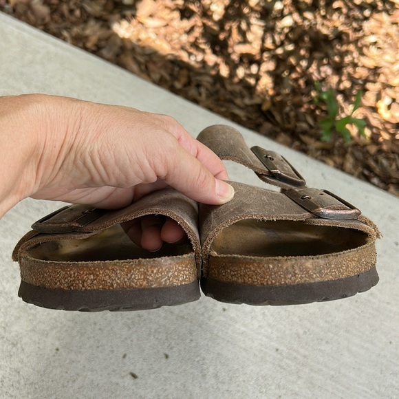 BIRKENSTOCK Arizona Brown Leather Soft Footbed in size 37 - Picture 7 of 12